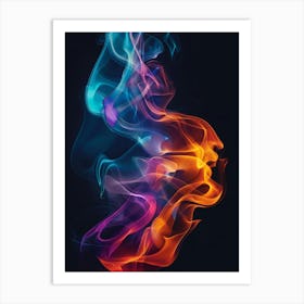 Abstract Smoke On Black Background Art Print