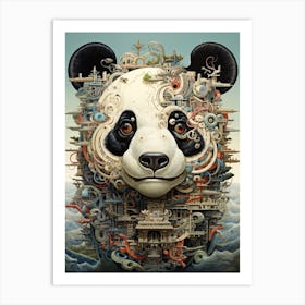Panda Art In Precisionism Style 2 Art Print