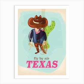 Fly By Air Texas Cowboy Art Print