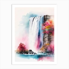 Niagara Falls, United States And Canada Water Colour  Art Print