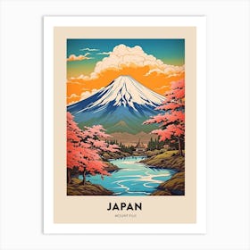 Mount Fuji Japan 3 Vintage Hiking Travel Poster Art Print