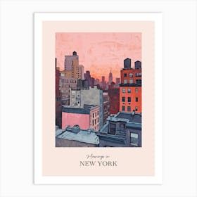 Mornings In New York Rooftops Morning Skyline 3 Art Print