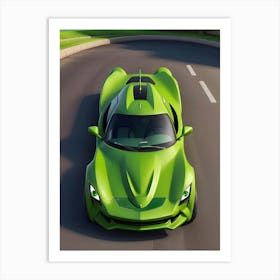 Green Sports Car Art Print