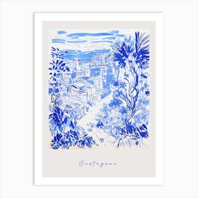 Cartagena Spain 3 Mediterranean Blue Drawing Poster Art Print