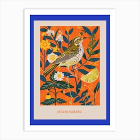 Spring Birds Poster Mockingbird 2 Art Print
