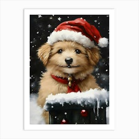 Christmas Puppy Art Print