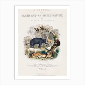 Cover Of A History Of The Earth And Animated Nature (1820), Oliver Goldsmith 1 Art Print