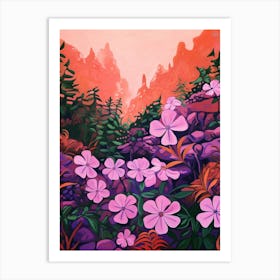 Boho Wildflower Painting Woodland Phlox 1 Art Print