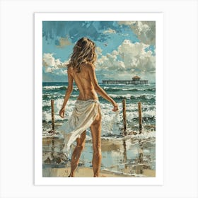 Woman On The Beach 1 Art Print