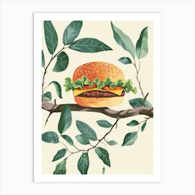 Burger On A Branch 1 Art Print