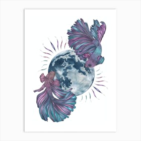 Pisces Moon Art Print