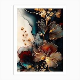 Elegant Flower Abstract Art Print