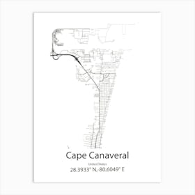 Cape Canaveral,United States Minimalist Map Art Print