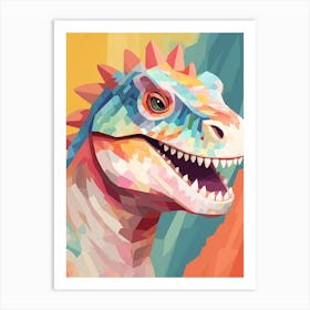 Colourful Dinosaur Cryolophosaurus 1 Art Print