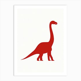 Red Brachiosaurus Dinosaur 1 Art Print
