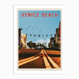 Venice Beach California Travel Poster Art Print