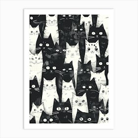 Perfectly Repeatable Artwork With Cute Cat Faces 83 Art Print