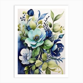 Blue Flowers 5 Art Print