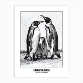 Penguin Feeding Their Chicks Poster 6 Art Print