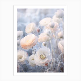 Frosty Botanical Ranunculus 3 Art Print