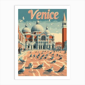 Aihrgdesign A Classic 1960s Travel Poster For Venice 1 Art Print