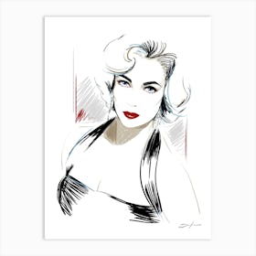 Elizabeth T - Retro 80s Style Art Print