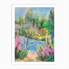  Floral Garden Summer Pond 2 Art Print