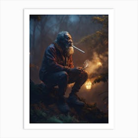 Man Smoking A Cigarette Art Print