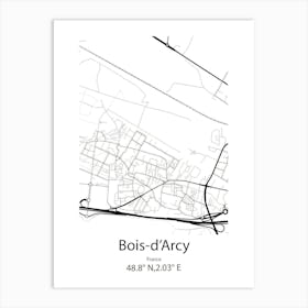 Bois D Arcy,France Minimalist Map Art Print