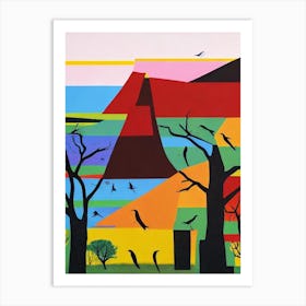 Etosha National Park Namibia Abstract Colourful Art Print