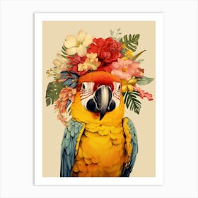 Bird With A Flower Crown Macaw 2 Art Print