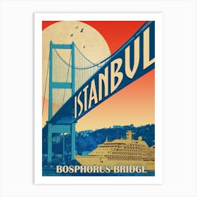 Istanbul, Turkey, Bosporus Bridge Art Print
