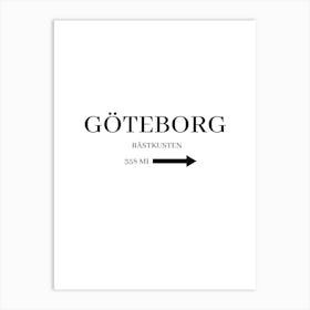 Göteborg Bästkusten 1 Art Print