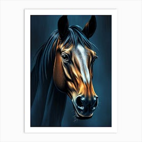 Brown Horse Head Art Print