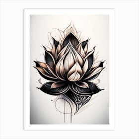 Lotus Flower, Buddhist Symbol Graffiti 2 Art Print