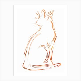 Cat Sitting On A White Background Art Print