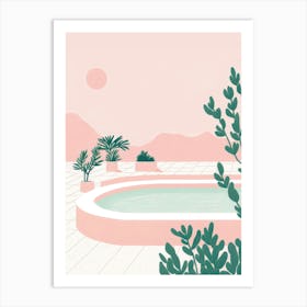 Pink Pool Mediterranean Art Print