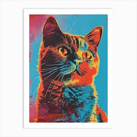 Polaroid Style Cat Portrait 1 Art Print