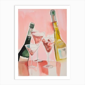 Watercolor Cocktails 3 Art Print