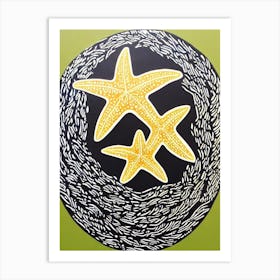 Sea Star (Starfish) Linocut Art Print