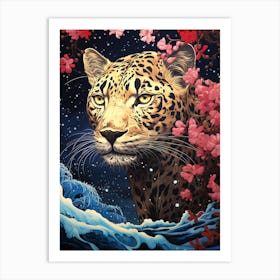 Leopard In The Night Sky Art Print