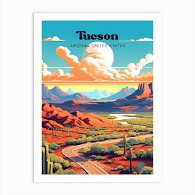 Tucson Arizona United States Desert Modern Travel Art Art Print