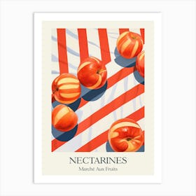 Marche Aux Fruits Nectarines Fruit Summer Illustration 4 Art Print