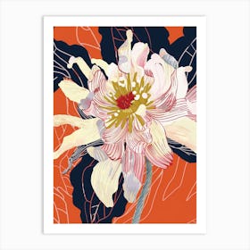 Colourful Flower Illustration Dahlia 3 Art Print