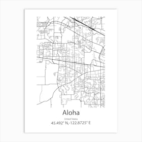 Aloha,United States Minimalist Map Art Print