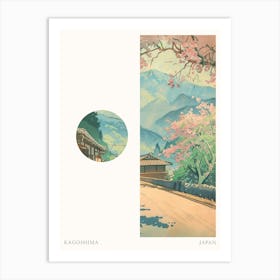 Kagoshima Japan 3 Cut Out Travel Poster Art Print