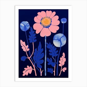 Blue Flower Illustration Everlasting Flower 4 Art Print