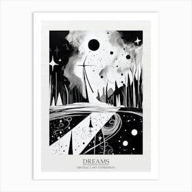 Dreams Abstract Black And White 3 Poster Art Print