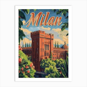 Aihrgdesign A Retro Travel Poster For Milan 4 Art Print