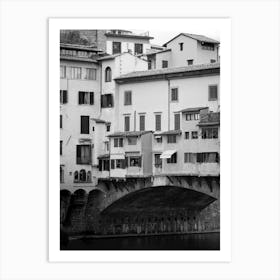 Ponte Vecchio of Florence, Italy | Black and White Photography Art Print